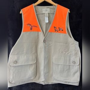 Brand new Vintage XL L.L. Bean orange/khaki hunting vest from Will Brose embroid